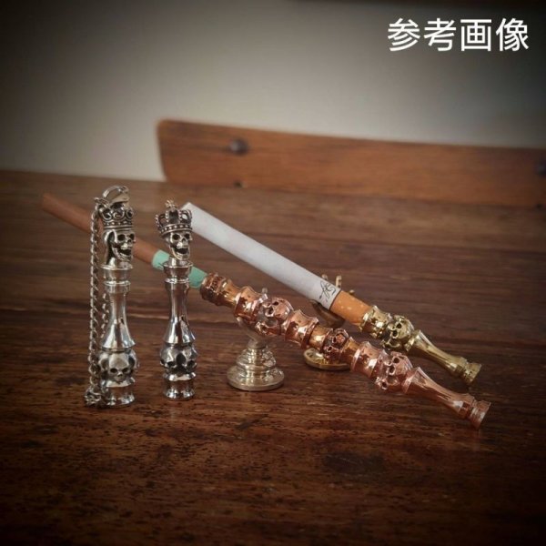 画像2: MOB FACTORY スカルII ホルダー 真鍮製 (2)